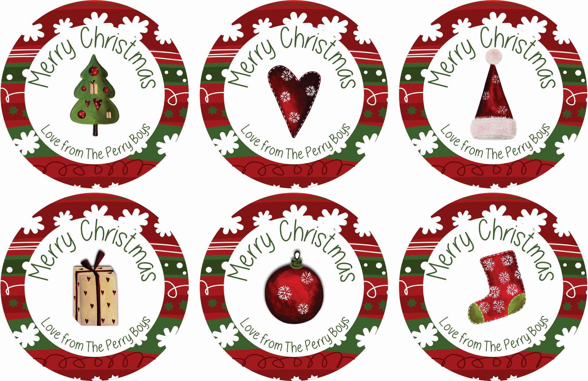 GIFT STICKERS - Christmas - Round - Stuck 2 U